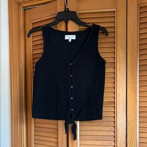 Madewell Black Button-Down Tie Women's Top